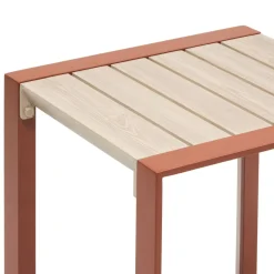 Table d'appoint de jardin carrée ALLURE Lin / Acajou
