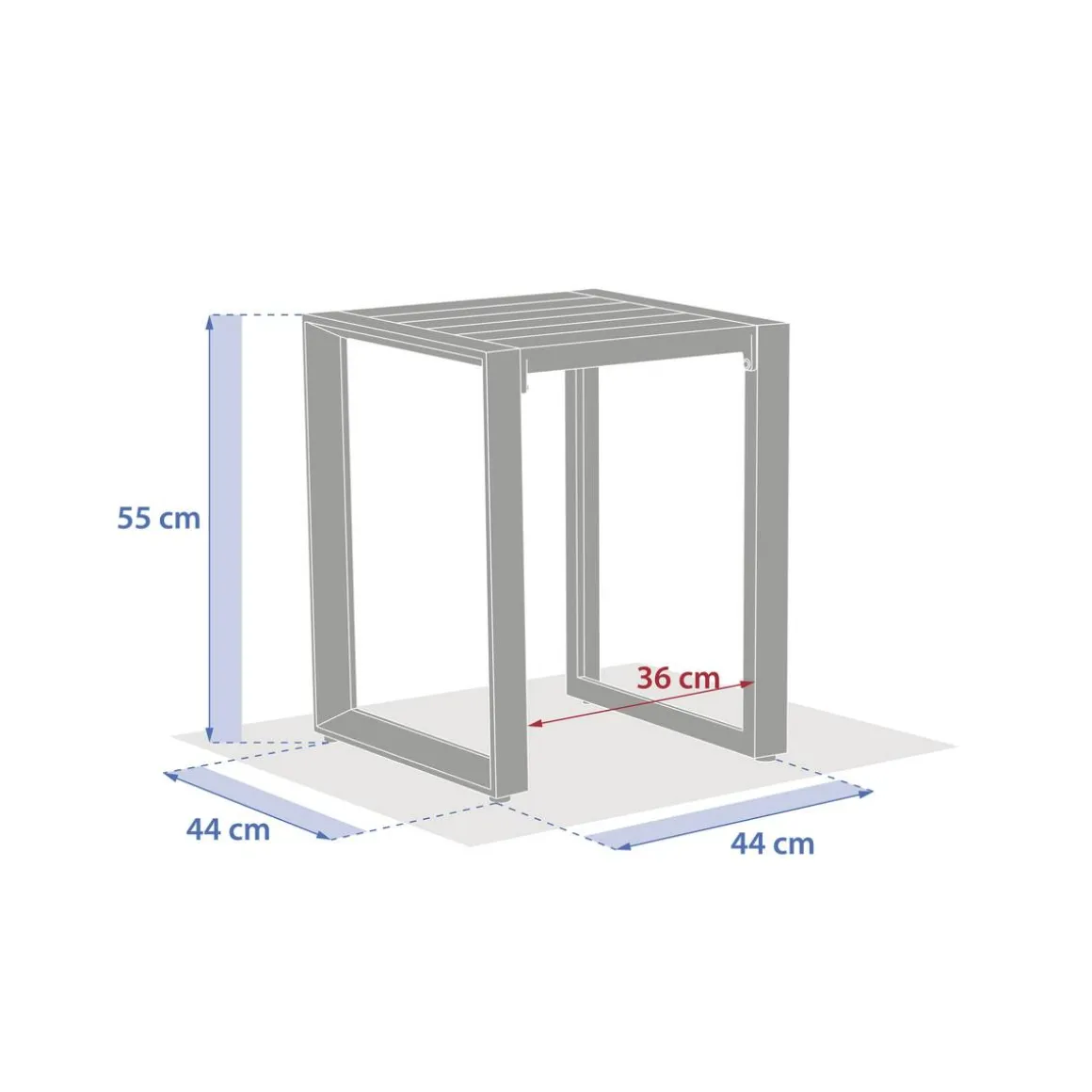 Table d'appoint de jardin carrée ALLURE Lin / Acajou