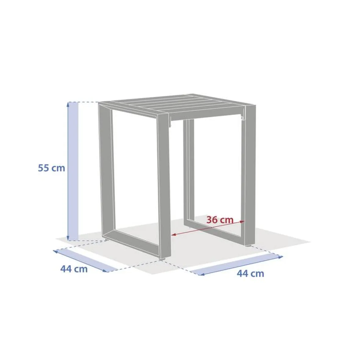 Table d'appoint de jardin carrée ALLURE Lin / Acajou