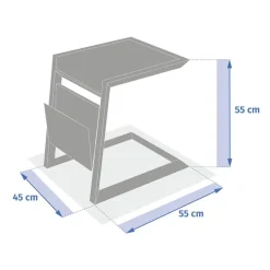 Table d'appoint de jardin carrée ALLURE Argile