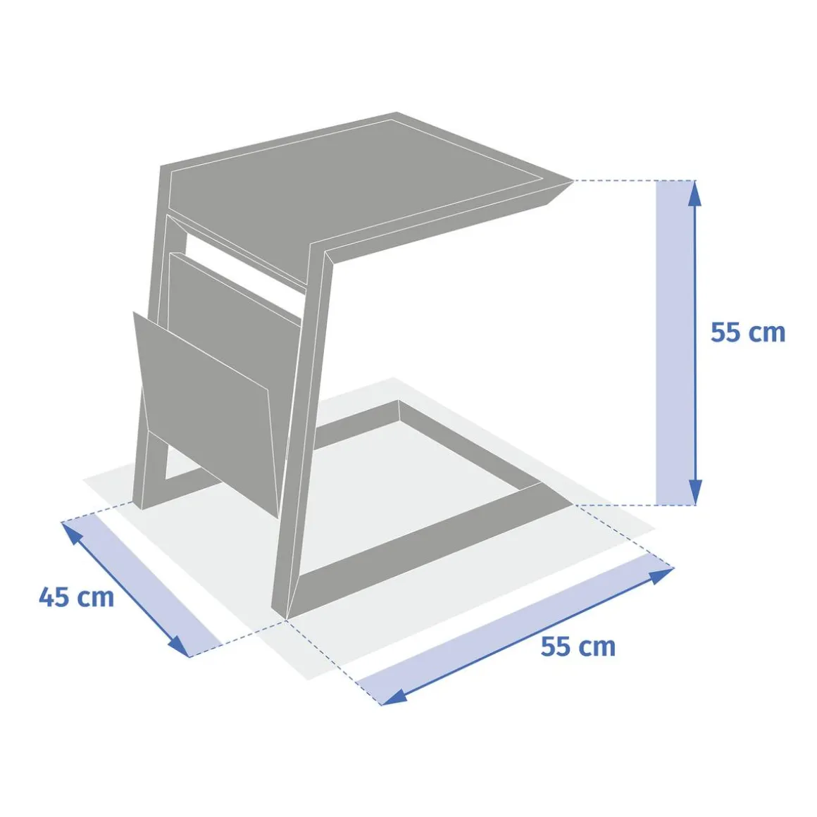 Table d'appoint de jardin carrée ALLURE Argile