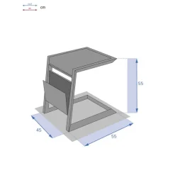 Table d'appoint de jardin carrée ALLURE Blanc