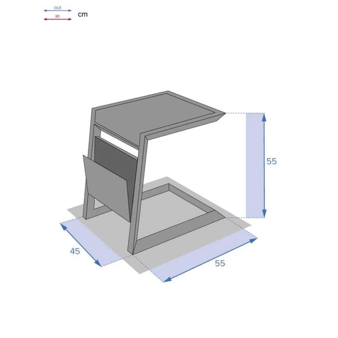 Table d'appoint de jardin carrée ALLURE Blanc