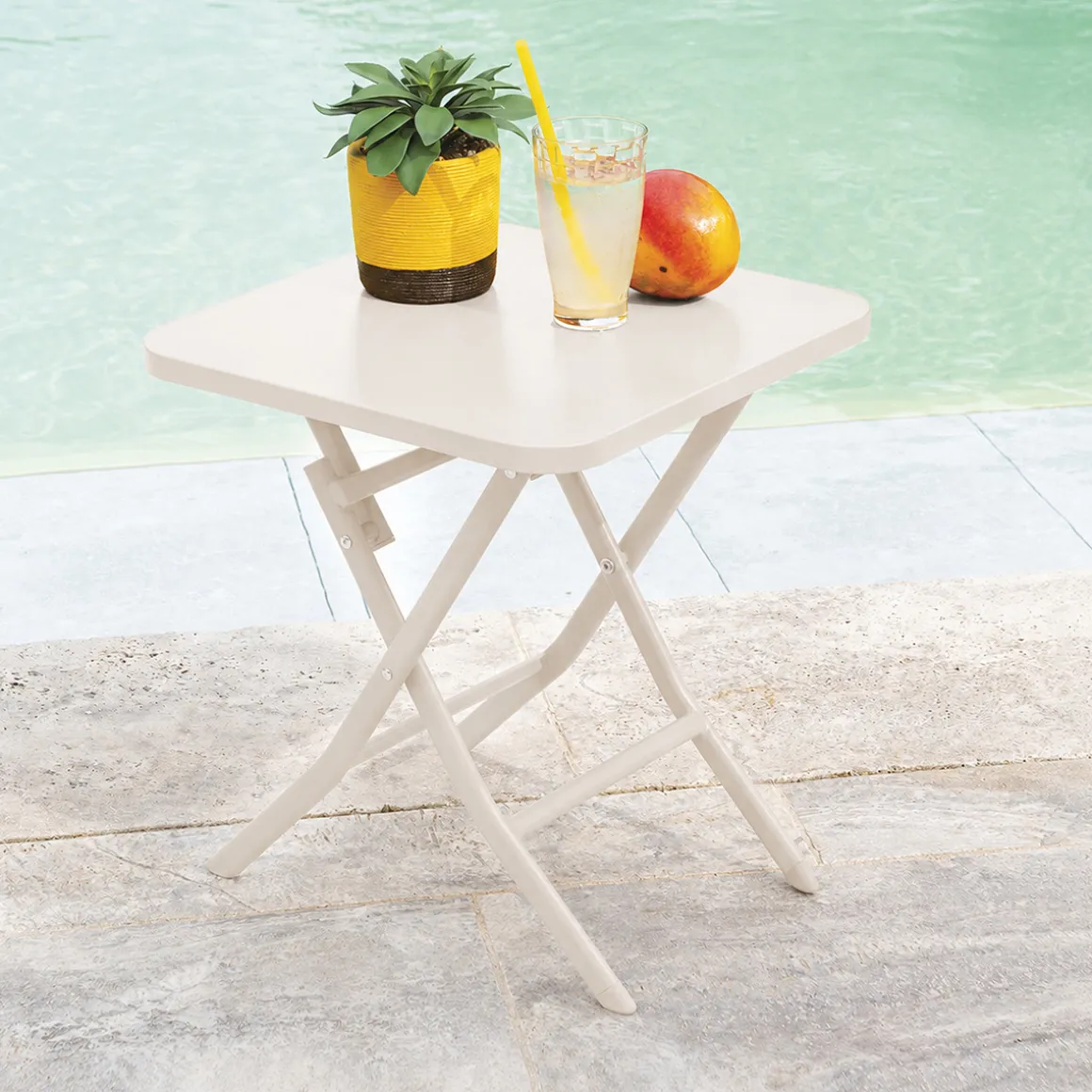 Table d'appoint de jardin carré GREENSBORO Argile