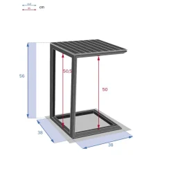 Table d'appoint de jardin carré EVASION Graphite