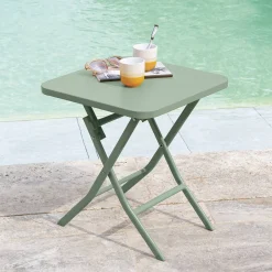 Table d'appoint de jardin carré GREENSBORO Vert olive