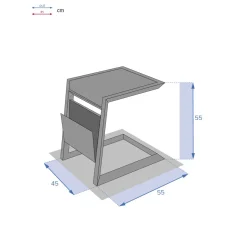 Table d'appoint de jardin carrée ALLURE Graphite