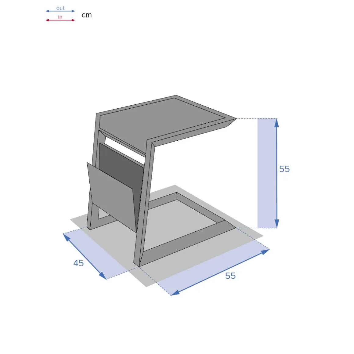 Table d'appoint de jardin carrée ALLURE Graphite