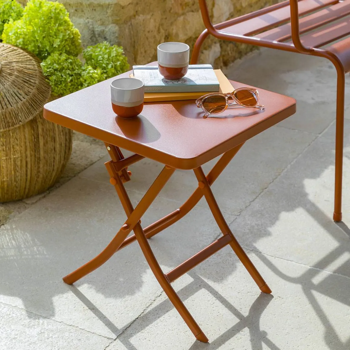 Table d'appoint de jardin carré GREENSBORO Ambre
