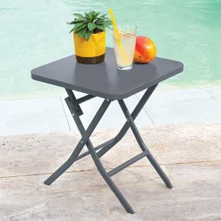 Table d'appoint de jardin carré GREENSBORO Graphite
