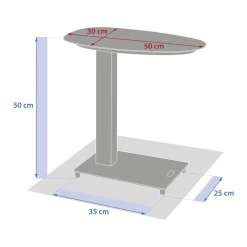 Table d'appoint de jardin ovale VENUZIA Acajou