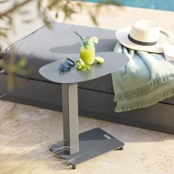 Table d'appoint de jardin ovale VENUZIA Graphite