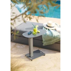 Table d'appoint de jardin ovale VENUZIA Graphite