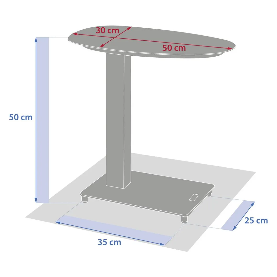 Table d'appoint de jardin ovale VENUZIA Graphite