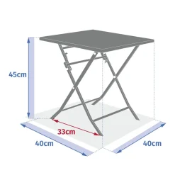 Table d'appoint de jardin pliante carrée GREENSBORO Vert opale