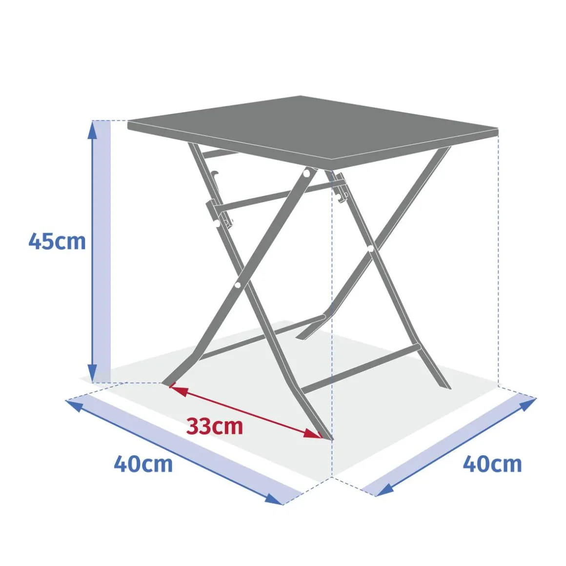 Table d'appoint de jardin pliante carrée GREENSBORO Acajou