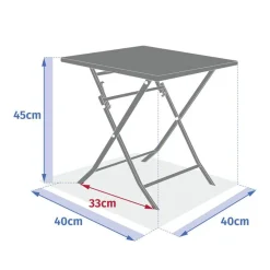 Table d'appoint de jardin pliante carrée GREENSBORO Acajou