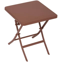 Table d'appoint de jardin pliante carrée GREENSBORO Acajou