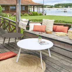 Table d'appoint de jardin ronde SAONA Blanc