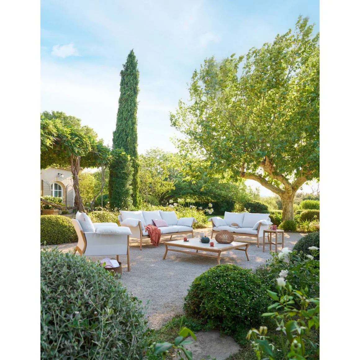 Table d'appoint de jardin ronde DEONA Acacia