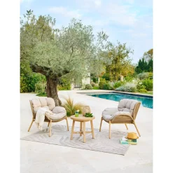 Table d'appoint de jardin ronde PAPOUASIE Acacia