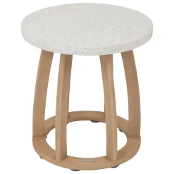 Table d'appoint de jardin ronde LEMINDO Eucalyptus