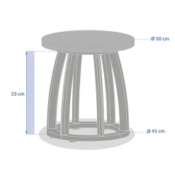 Table d'appoint de jardin ronde LEMINDO Eucalyptus
