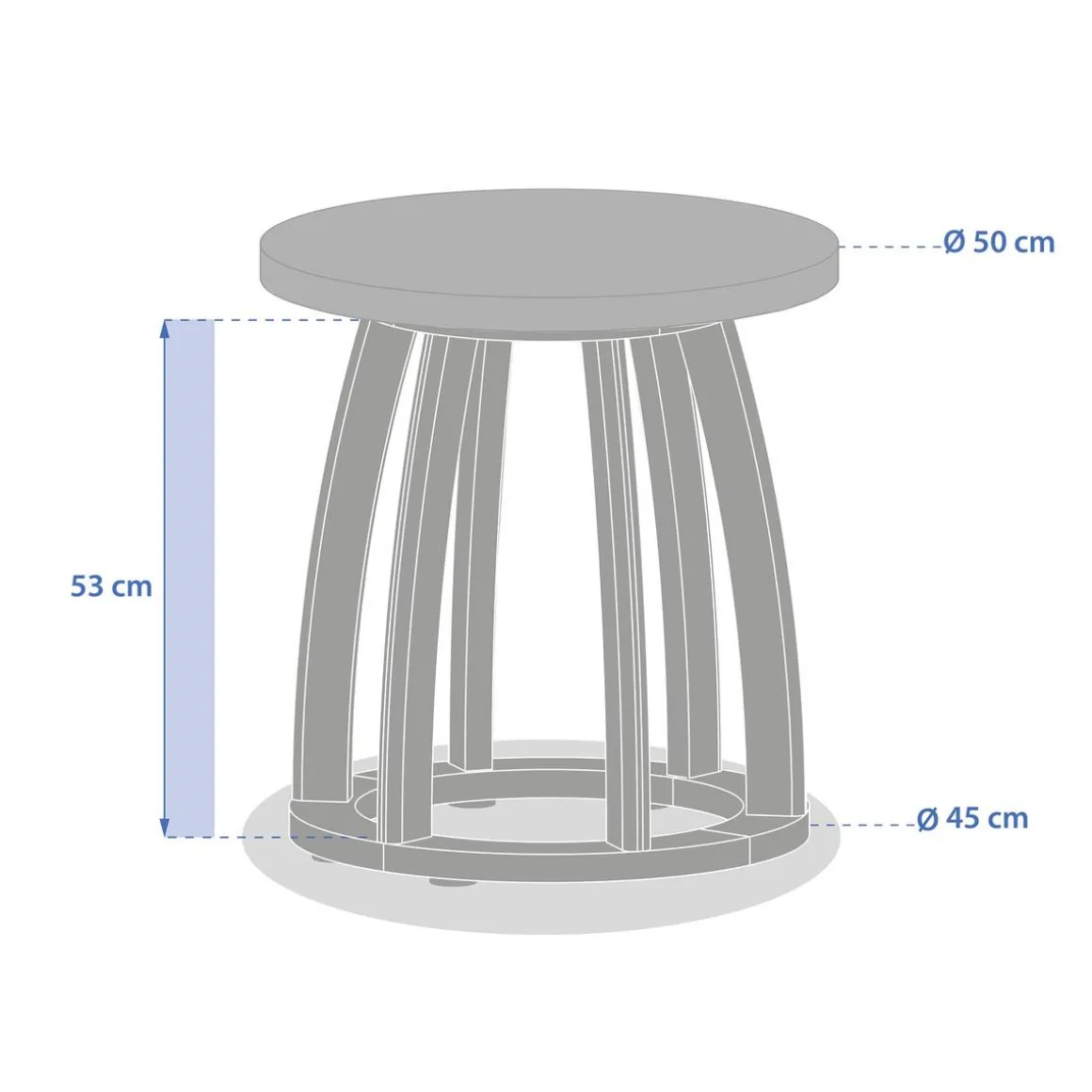 Table d'appoint de jardin ronde LEMINDO Eucalyptus