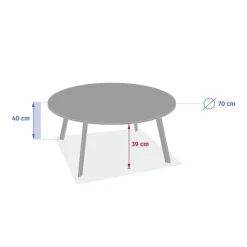 Table d'appoint de jardin rond SAONA Argile
