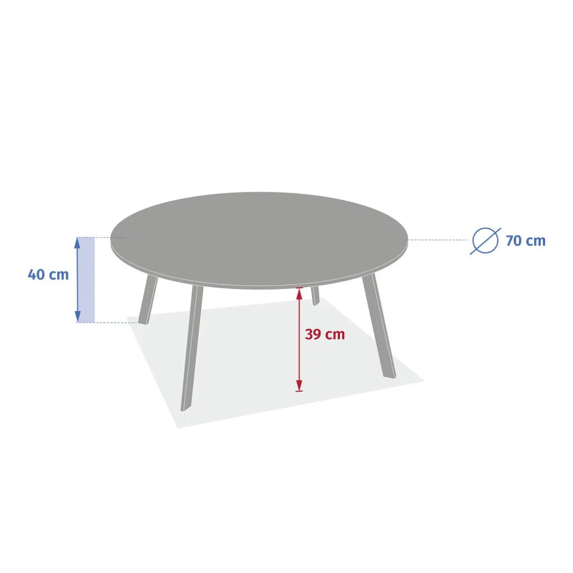 Table d'appoint de jardin rond SAONA Argile