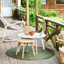 Table d'appoint de jardin ronde OLVINIA Acacia