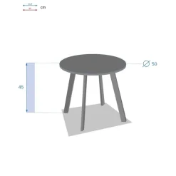 Table d'appoint de jardin rond SAONA Graphite