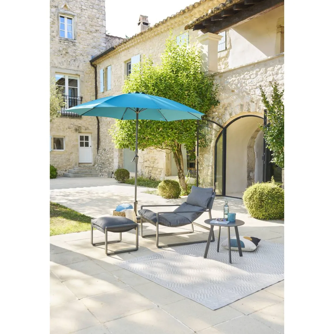 Table d'appoint de jardin rond SAONA Graphite