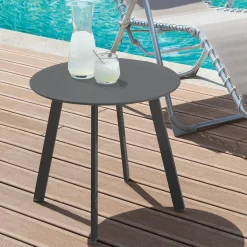 Table d'appoint de jardin rond SAONA Graphite