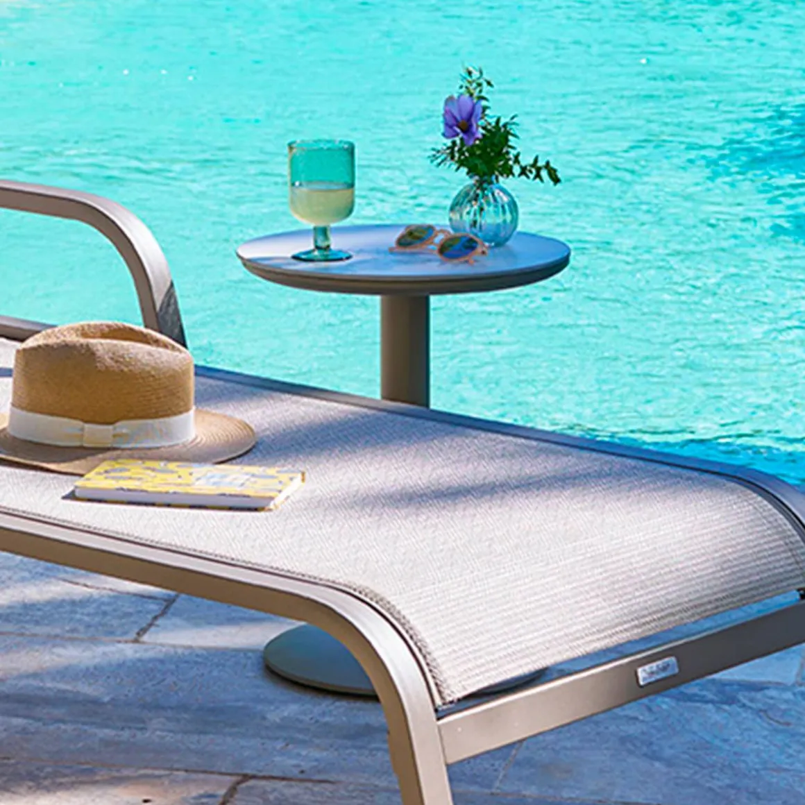 Table d'appoint de jardin ronde SOLETIA Café