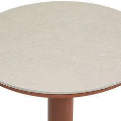 Table d'appoint de jardin ronde SOLETIA Acajou