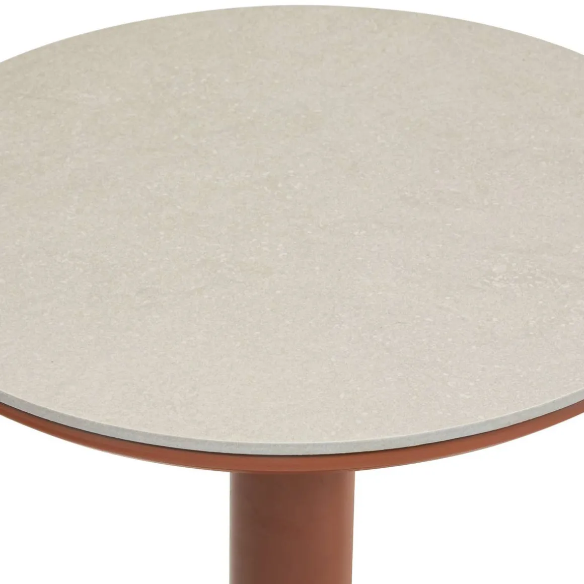 Table d'appoint de jardin ronde SOLETIA Acajou