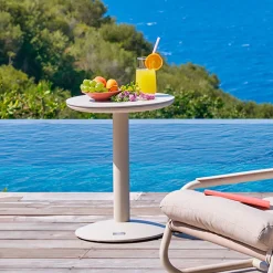 Table d'appoint de jardin ronde SOLETIA Argile