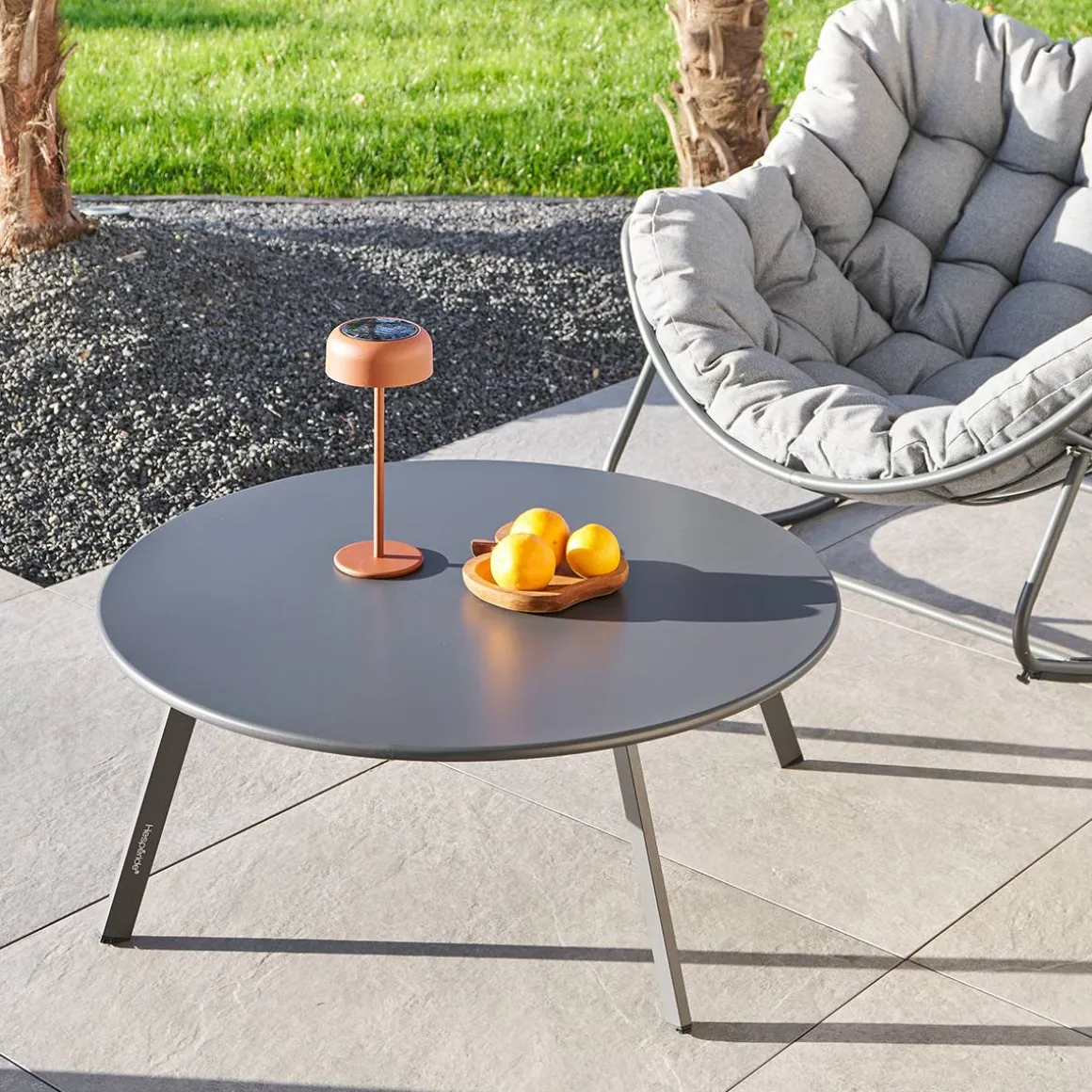 Table d'appoint de jardin ronde SAONA Graphite