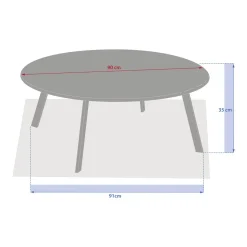 Table d'appoint de jardin ronde SAONA Graphite