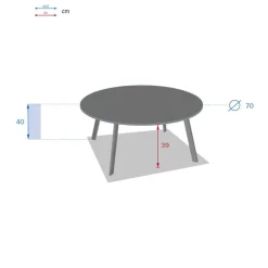 Table d'appoint de jardin rond SAONA Tonka