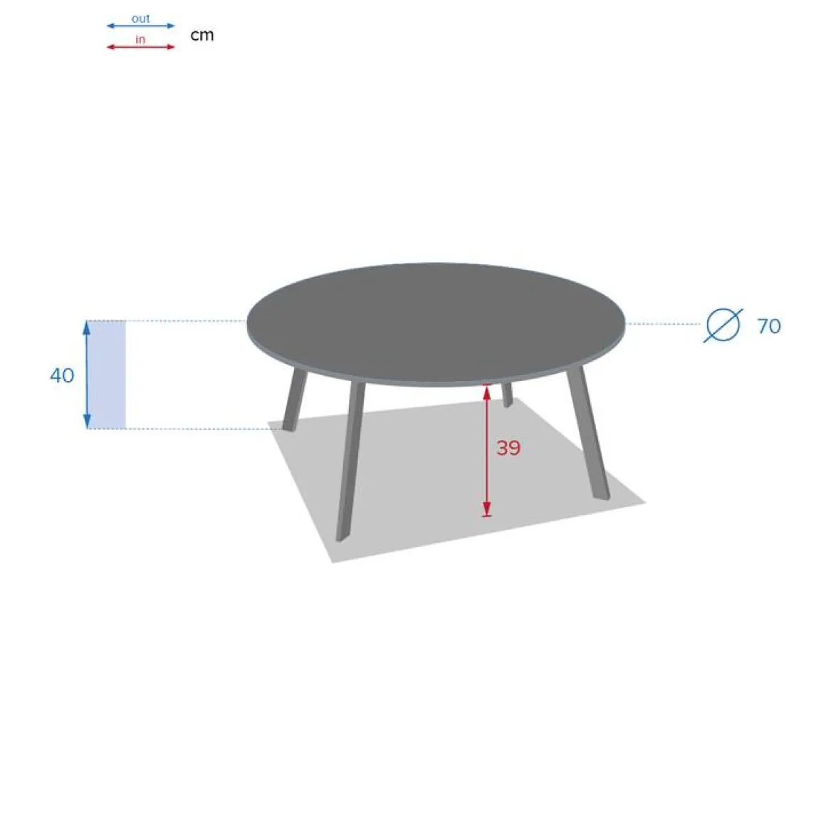 Table d'appoint de jardin rond SAONA Tonka