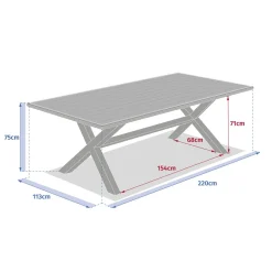 Table de jardin AXIOME Eucalyptus & Graphite