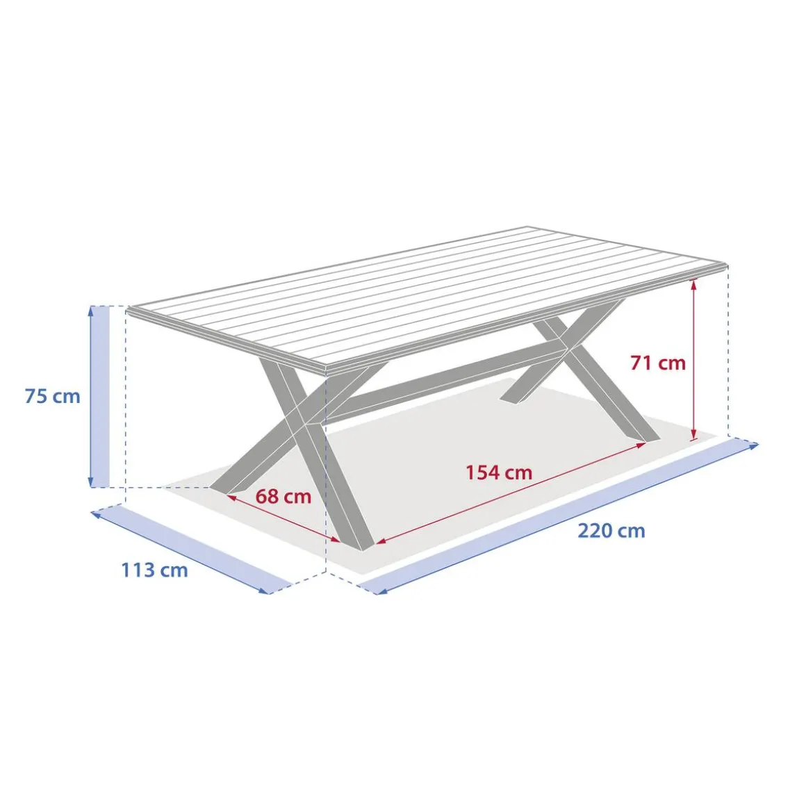 Table de jardin AXIOME Honey & Graphite