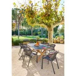 Table de jardin AXIOME Honey & Graphite