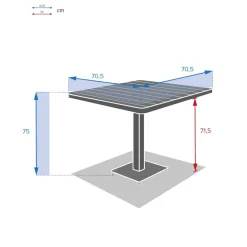 Table de jardin bistro TYLA Acacia & Graphite