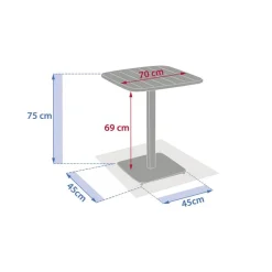 Table de jardin carrée ALEGORIA Graphite