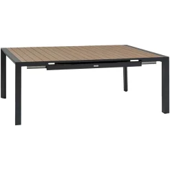 Table de jardin carré EVASION Effet bois Honey / Graphite