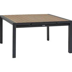Table de jardin carré EVASION Effet bois Honey / Graphite