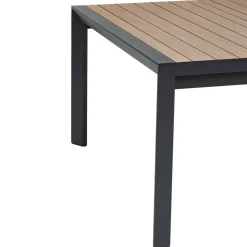 Table de jardin carré EVASION Effet bois Honey / Graphite